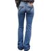 Women's Blue Embroidered Wide Leg Stretch Jeans Loose Fit Back Pocket Cross Border European American Denim Jeans_mkmklike.com
