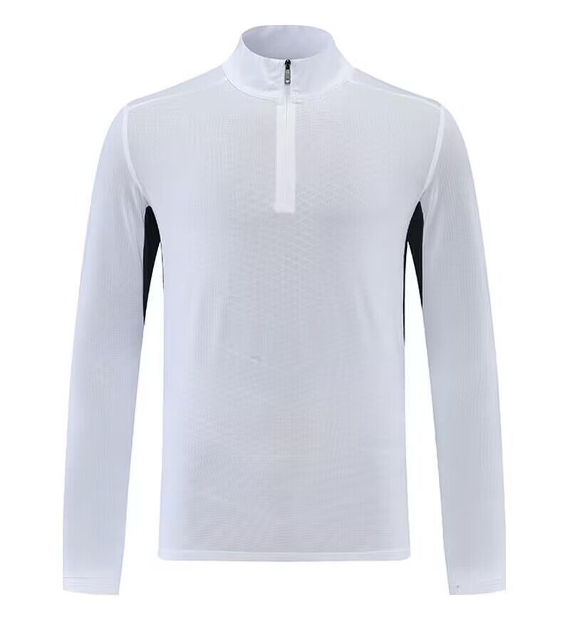 Men's Clothing Dark Pattern Quick-Drying Clothes Long-Sleeved T-Shirt Stand-Up Collar Polo Fitness Sports Running Breathable Tide_mkmklike.com
