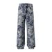 Men's Clothing High Street Jacquard Jeans Relaxed Straight Leg Denim Pants Vintage Wash, Japanese Minimalist Style, 100% Cotton (Blue, Size 28-38)_mkmklike.com