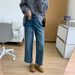 European American Style And Straight-cut Four-way Stretch Denim Jeans For Women, New Spring-summer Model, Petite_mkmklike.com