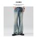 Men's Clothing Spring And Summer Gradient High Street Neutral Wide Leg Loose Baggy Jeans Flared Jeans For Men And Women_mkmklike.com