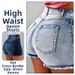 Women's High-Waisted Cotton Denim Shorts - Creative Street Fashion Distressed Jeans Shorts In 4 Colors_mkmklike.com