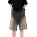 Summer American High Street Men's Retro Tie-dye Rough Edge Five-point Jeans Hong Kong Style Versatile Men's Casual Wide-leg Shorts_mkmklike.com