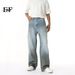 EF JEANS | 2025 Spring New American Retro Old Dirty And Smudged Straight Washed Jeans Tide_mkmklike.com