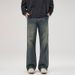Men's Loose Straight Leg Jeans American Style Multi Pocket Trendy Retro Cleanfit Trousers_mkmklike.com