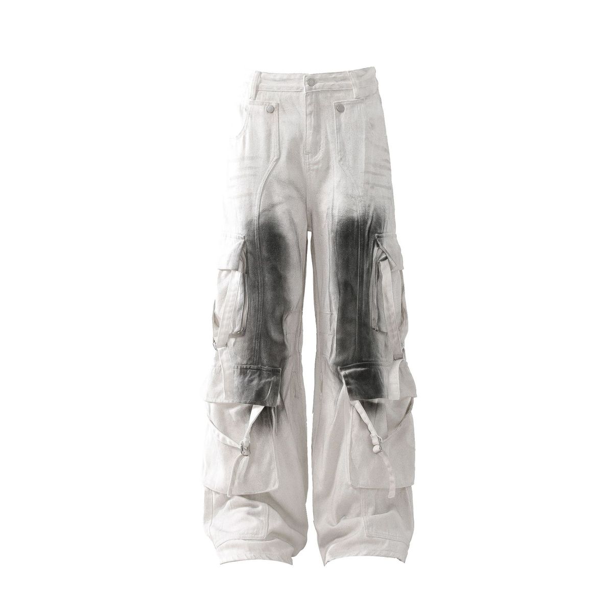 Jiayiku 2025 New High Street American RO Workwear Jeans Men's Dirty Design Loose Wide Leg Pants_mkmklike.com