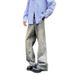 American High Light Blue Jacquard Jeans Men's Spring And Autumn Trendy Brand Pi Shuai Fried Street Micro Pull Straight_mkmklike.com