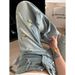 Women's Clothing Washed Floral Embroidery Design Washed Blue Jeans High Waist Slim Loose Straight Floor Length Trousers_mkmklike.com