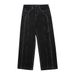 Special Design Sense Stitched Denim For Men High Street Split Patchwork Washed Casual Loose Straight Long Pants_mkmklike.com