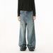Pure MTLCLOTHES Men's Clothing | Unique Irregular Frayed Vintage Distressed Design Fashion High Street Straight-Leg Jeans_mkmklike.com