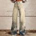 Popular Women's Wide-leg Pants On Independent E-commerce Sites, New 3D Heat-transfer Printed Denim Long Pants,_mkmklike.com