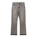 Vintage Washed Cleanfit Black Fringe Flared Jeans For Men & Women - High Waist Cotton Denim Pants With Distressed Details_mkmklike.com