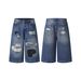 Men's Clothing Hole Embroidery Design Jeans Loose Lazy Feeling Trousers_mkmklike.com