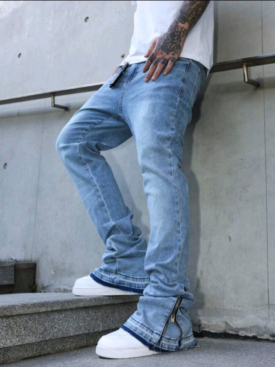 Men's Clothing Jeans 2026 American Spring/Summer Style Whiskered Loose Flare Wide Leg Straight Leg Jeans_mkmklike.com
