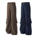 American High Street Workwear Long Pants Men's Solid Color Versatile Loose Wide-Leg Vibe Trendy Brand Large Pocket_mkmklike.com