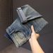 Spring And Summer American Yellow Mud Jeans Men's Heavy And Old Retro Washing Jeans Men's 3D Embossed Fat Jeans_mkmklike.com