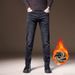 Pure 2025 Autumn Winter High-End Fleece-Lined Style Men's Casual Slim Fit Stretch Small Straight-Leg Light Business_mkmklike.com