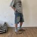 Unisex Casual High End Heavyweight Washed Denim Shorts Mid Length With Front Back Patchwork Design Retro Wide Leg Five Point Shorts_mkmklike.com