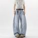 Men's Baggy Distressed Jeans - Vintage Washed High Street Cargo Pants With Ripped Details & Wide Leg (Light Blue, Retro Blue)_mkmklike.com