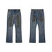 Men's Clothing M Dirty Pants Mud Dyed Old Washed Blue Jeans Casual Flared Trousers For Men And Women_mkmklike.com