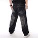 LUOBANIU Men's Baggy Jeans Relaxed Fit Hip Hop Streetwear With Embroidery Stretch Comfort For Dance & Skateboarding_mkmklike.com