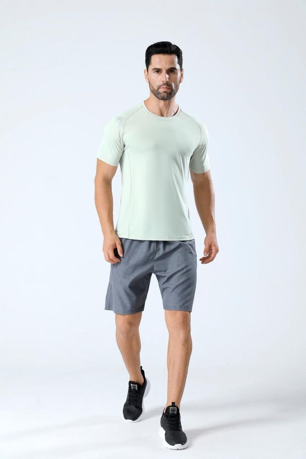 Men's Clothing Quick-Drying Short-Sleeved Ice Silk Breathable Sports Running Fitness Clothes Ice Sense T-Shirt Training Track And Field Suit_mkmklike.com