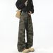 Men's American Style Camouflage Jeans Loose Straight Leg Casual Pants Large Pockets Trendy Cargo Trousers_mkmklike.com