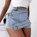 Women's Clothing A Line High Waist Summer Irregular Wide Leg Pants Summer Slim Jeans Skirt_mkmklike.com