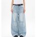 Men's Clothing Blue Straight Jeans Men And Women Spring New Style Cat Whisker Design Loose Wide Leg Casual Long Pants_mkmklike.com
