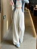 K Retro Jeans Women's New High Waisted Straight Leg Loose And Thin Wide Leg Jeans_mkmklike.com