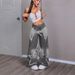 Women's Star Patchwork Heavy Duty Washed Denim Jeans Retro American Frayed Edges Wide Straight Leg Design_mkmklike.com