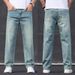 Hr2025 New Jeans Loose Thin Trendy Korean Edition Casual Straight Stretch Denim Men's Pants_mkmklike.com