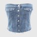 Women's Clothing Street Trend Denim Elastic Chest Button Top_mkmklike.com