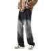 Nordmann Gradient Color Jeans Men Straight Loose Wide Leg Casual Autumn Winter American High Street Trend Hip Hop Cool Pants_mkmklike.com