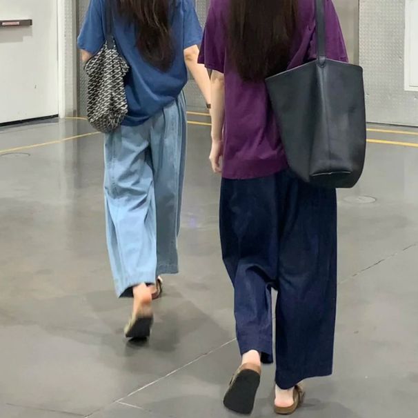 Petite Women's Wide Leg Jeans Cotton Linen Blend Summer Thin Japanese Style plus Size Cropped Pants 2026 Fashion Trend_mkmklike.com