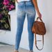 Women's Clothing Washed Tearing Leggings Women's Jeans Pants_mkmklike.com