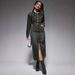 K Women's Lapel Button Long Sleeved Slit New Denim Long Dress_mkmklike.com