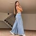 High Waisted Retro Ripped Wide Leg Jeans Light Washed Denim Cross Border European American Style Women's Long Pants_mkmklike.com