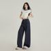 Summer New Blue American Retro Loose Wide-leg Pants For Women With Versatile Striped Patchwork Design Denim Trousers_mkmklike.com