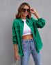 K New Solid Color Mid Length Long Sleeved Denim Jacket With Holes, European And American Style Jacket For Women_mkmklike.com