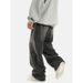 Men's Black-Grey Wide Leg Jeans – Retro High-Waisted Loose Fit Trousers (Streetwear Vibe, Flowy Straight Cut, Stretch Comfort)_mkmklike.com