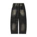 Zongchi Clothing Company Heavy Industry Washed Bent Knife Pants Casual Versatile Wide Leg Jeans Men's And Women's_mkmklike.com