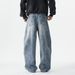 Men's Clothing Niche Vertical Stitching Silhouette Jeans Paris Style Daddy Pants_mkmklike.com