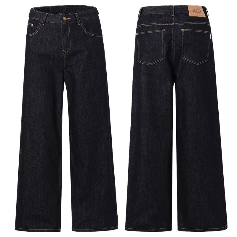 Men's Clothing & Archer0603 & American High Street Retro Trendy Brand Basic Jeans Men's Simple Straight Leg Wide Leg Floor Length Pants_mkmklike.com