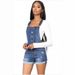 Women's Clothing Hole Hip Lifting Suspenders Hem Jeans_mkmklike.com