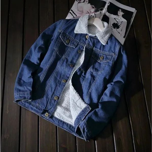 Winter Thick Warm Denim Jacket Male Jean Bomber Jackets Fashion Cowboy Coats Boutique Blue Black Chaqueta Hombre Casual_mkmklike.com