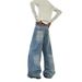 Men's Clothing Unisex Vintage Graffiti Print Jeans - Relaxed Wide Leg Bohemian Trousers For Spring & Summer_mkmklike.com