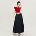 K Retro And Versatile Women's High-waisted A-line Flowing Maxi Skirt_mkmklike.com