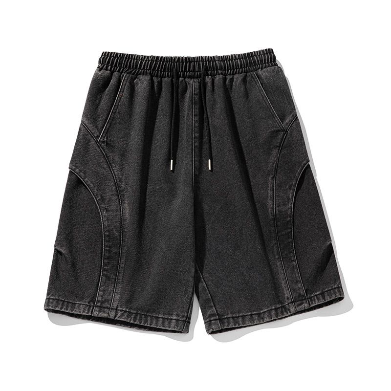 Men's Clothing Loose Leaf Split Design Denim Shorts Men Summer New Style Washed Old Fashion Brand Loose Casual Five Point Pants_mkmklike.com