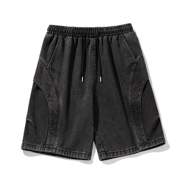 Men's Clothing Loose Leaf Split Design Denim Shorts Men Summer New Style Washed Old Fashion Brand Loose Casual Five Point Pants_mkmklike.com